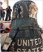 Kabina Mercury 4 vyloven� z mo�e po 38 letech